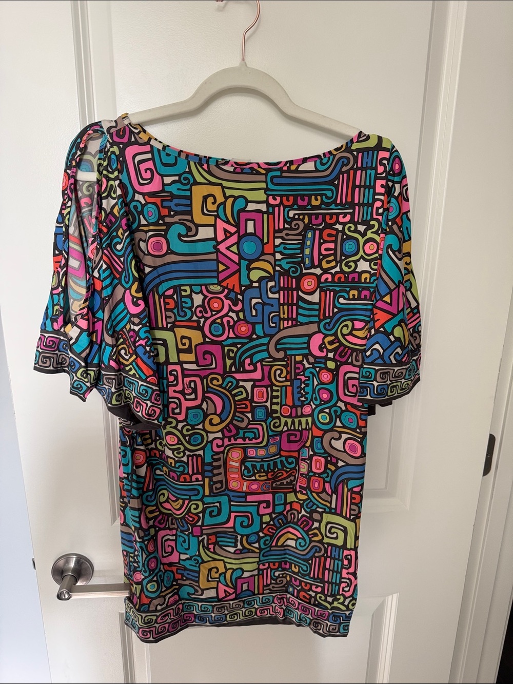 Trina Turk Multi-Color Geometric Swim Coverup (pink, blue, green, yellow, black)